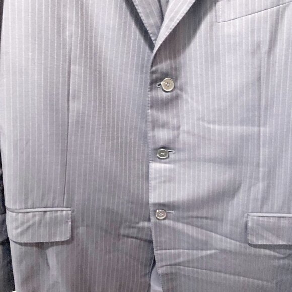 🌷SALE Ermenegildo Zegna Navy Pinstripe Wool Blazer Sport Coat Size 48L Italy - Picture 16 of 16